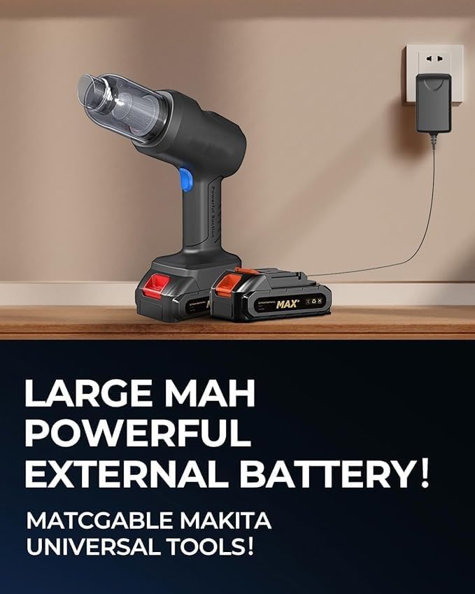 Portable Car Vacuum Cleaner with Blower | USB Rechargeable Wireless Handheld