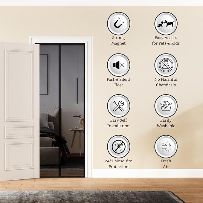 Fiberglass Magnetic Mosquito Net/Screen Door
