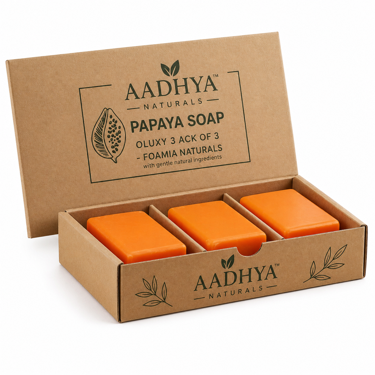 Papaya Soap Pack of 3 (100g Each)