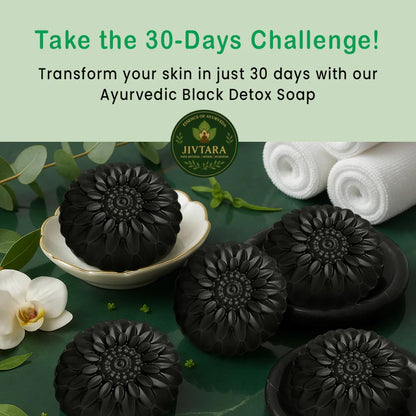 Black Detox Charcoal Soap for Face & Body (Pack of 3 * 100g)