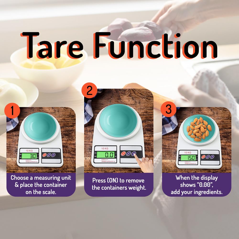 Digital Scale with LCD Display,10Kg Kitchen Weight Machine