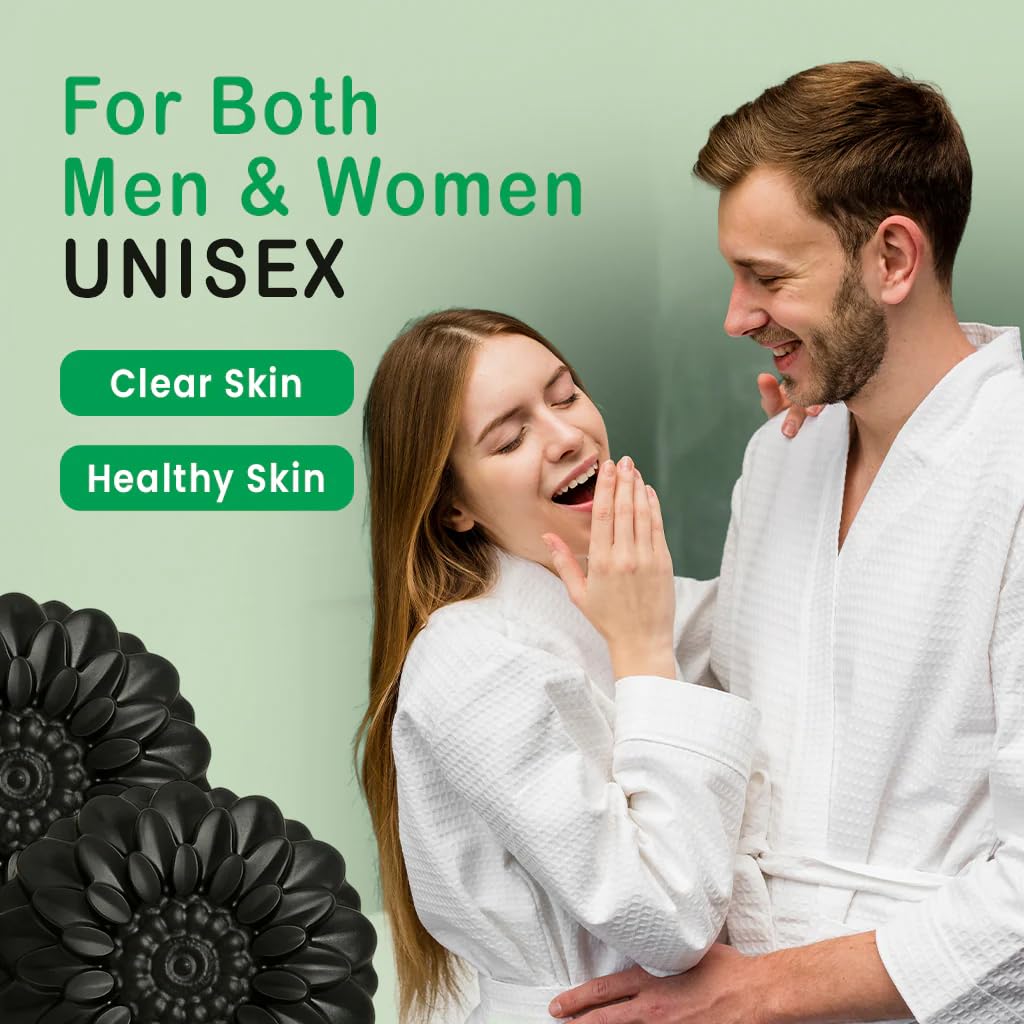 Black Detox Charcoal Soap for Face & Body (Pack of 3 * 100g)