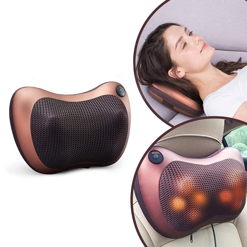 Massager with Heat, Shiatsu Back and Neck Massager with Deep Tissue Kneading Electric Neck Massage Pillow