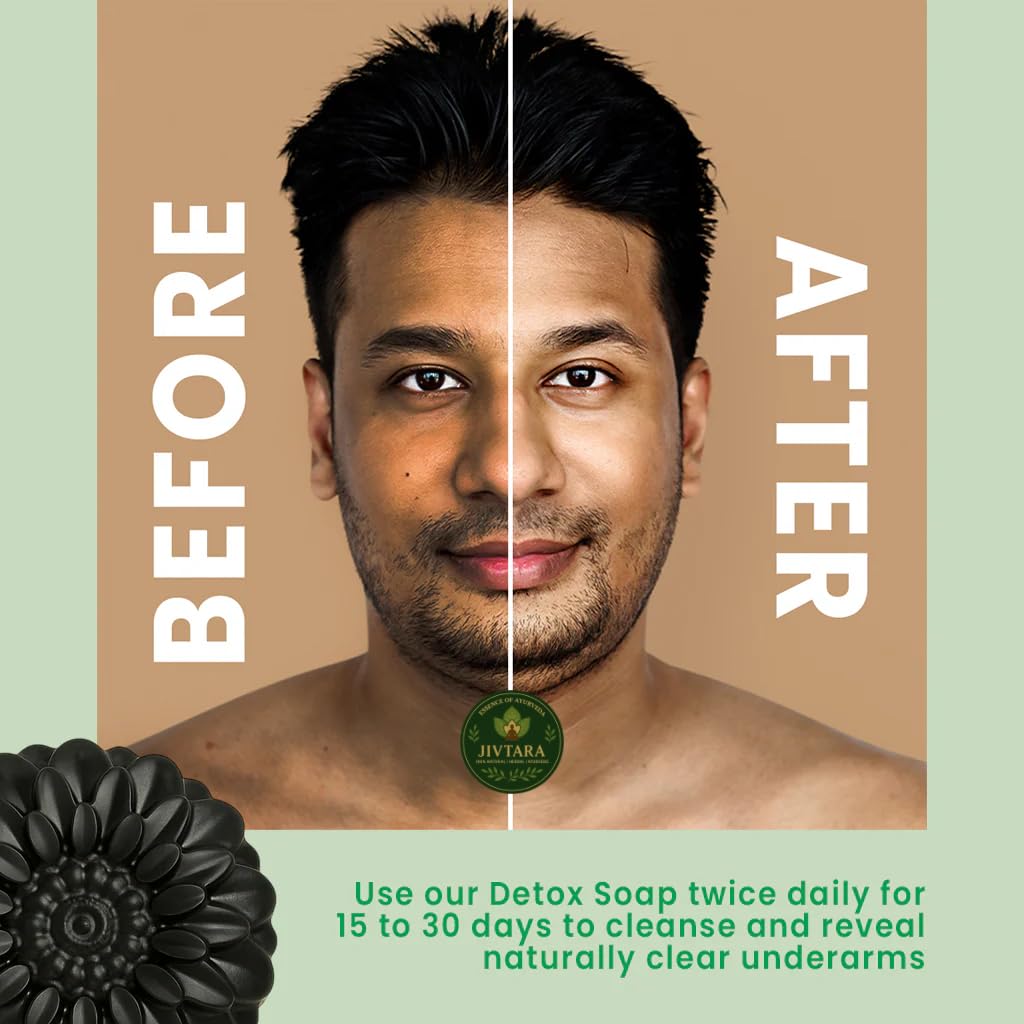 Black Detox Charcoal Soap for Face & Body (Pack of 3 * 100g)