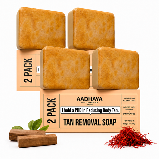 Aadhaya Soap  Sandalwood & Saffron Tan Removal Soap For Bath Pack Of 4
