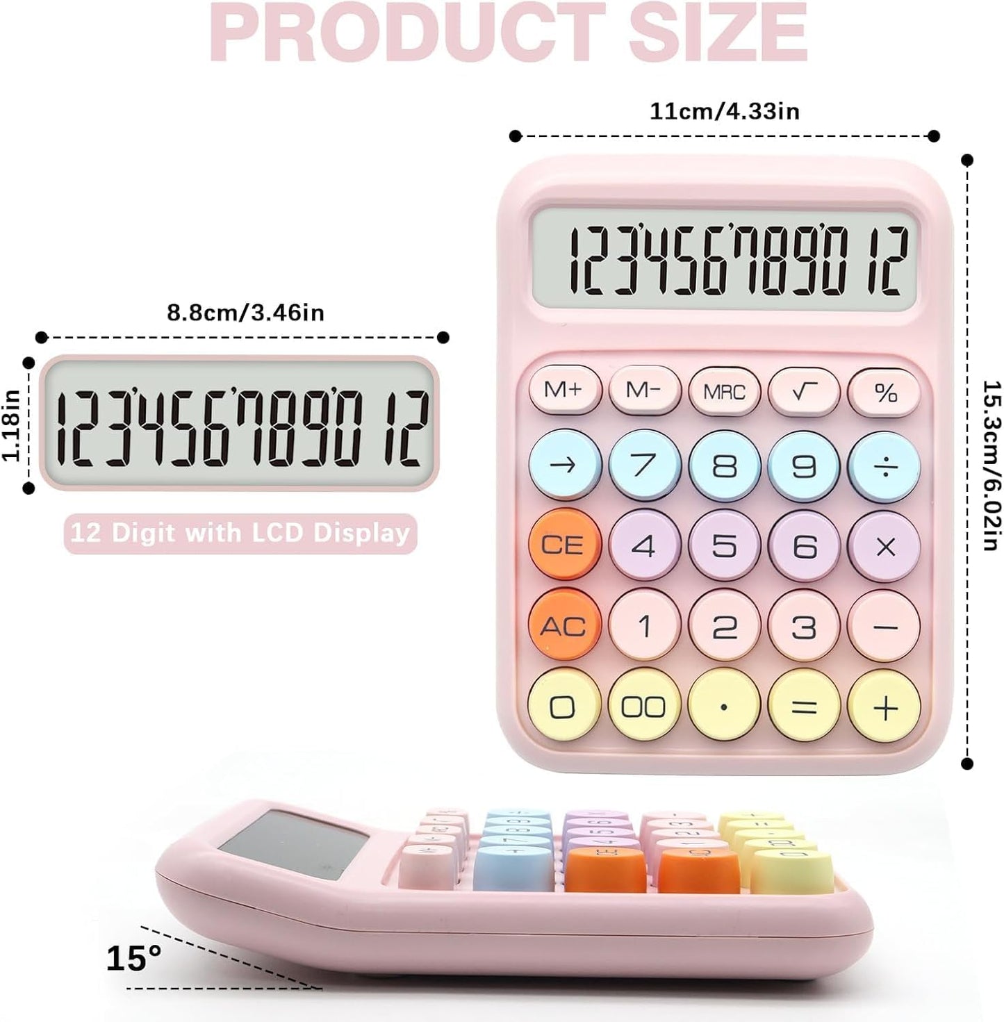 Cute Big Button Calculator for Office, School, and Home