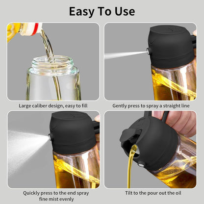 2-in-1 Olive Oil Sprayer & Dispenser Bottle
