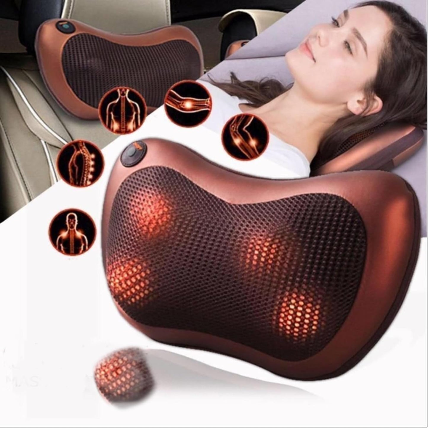 Massager with Heat, Shiatsu Back and Neck Massager with Deep Tissue Kneading Electric Neck Massage Pillow