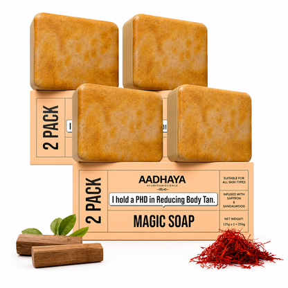 Aadhaya Soap  Sandalwood & Saffron Magic Soaps For Bath Pack Of 4